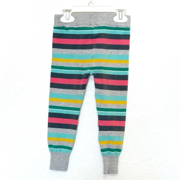 Cherokee EUC 2012 Gray and Mulitcolor Stripe Knit Leggings Size 3T - Picture 2 of 9